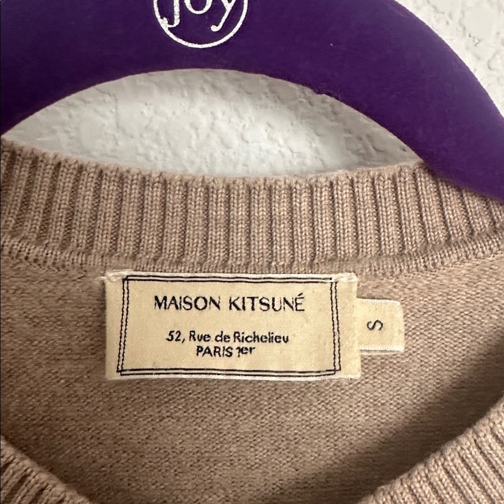 MAISON KITSUNE cardigan fox patch merino sweater S - Picture 2 of 11